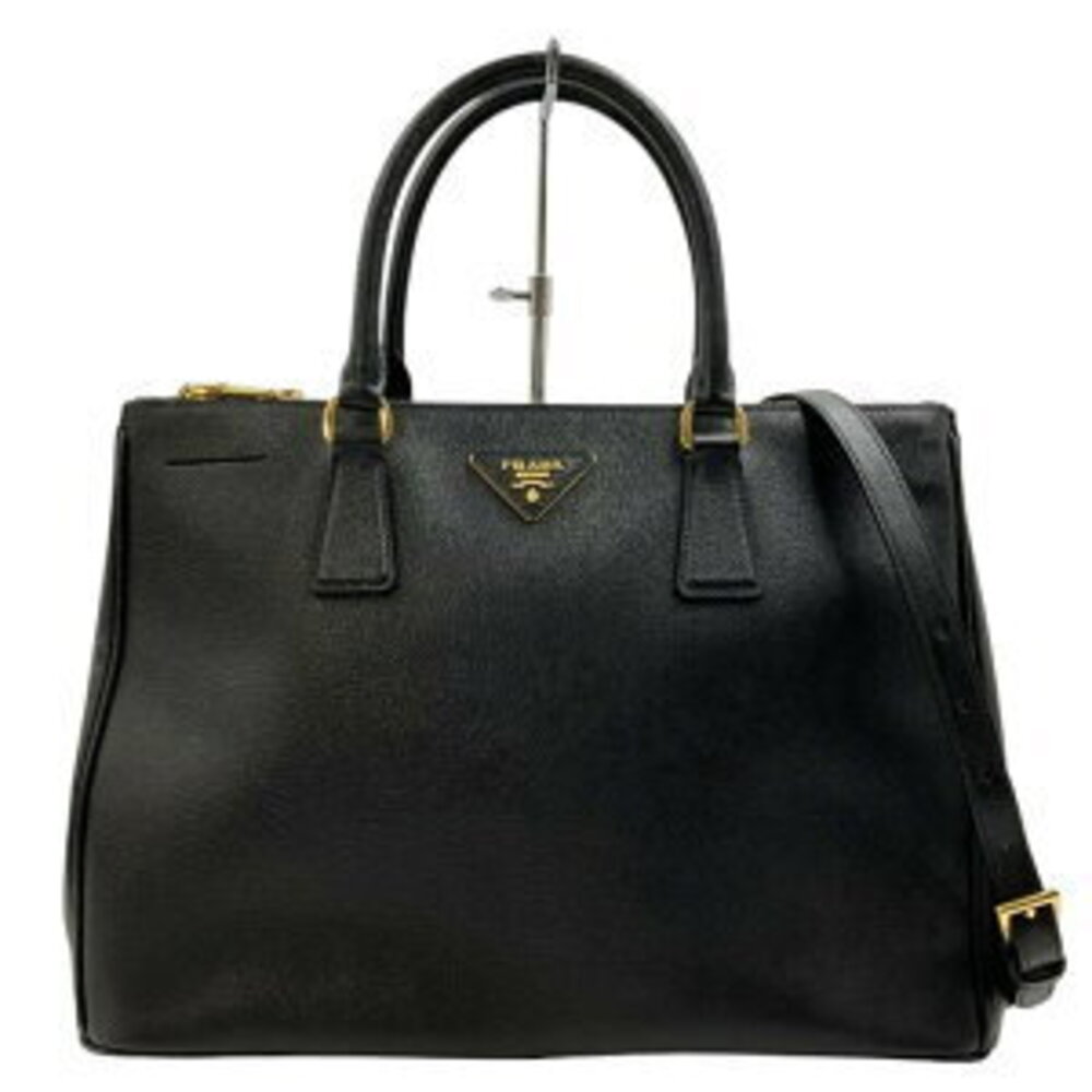 PRADA Galleria Handbag Saffianno Lux Nero Black